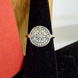 JAMES AVERY Sterling Silver Life’s Journey 3-D Compass Ring; Size 5.5; RETIRED